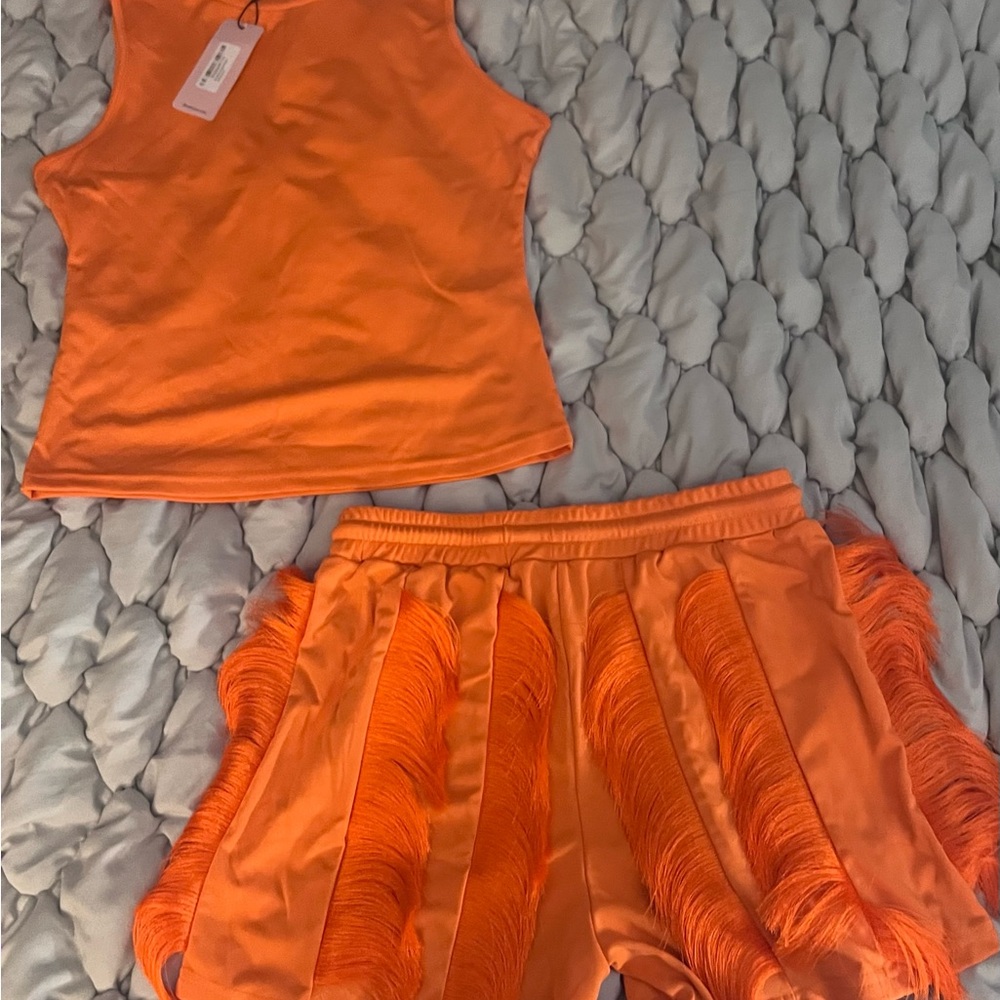 Vibrant Orange Fringe Set
